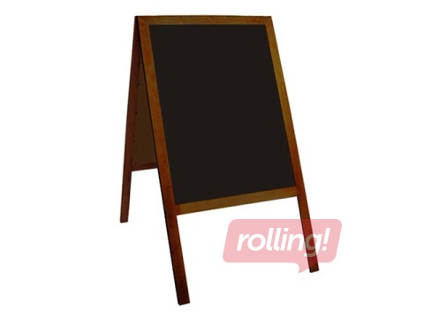 Abpusēja krīta tāfele stends koka rāmī, 50 x 70 cm