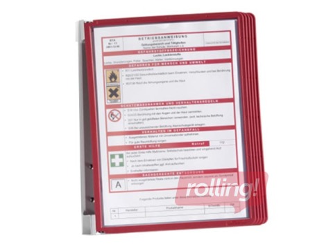 Sienas displejs Durable Vario Wall, 5 sarkanas kabatas
