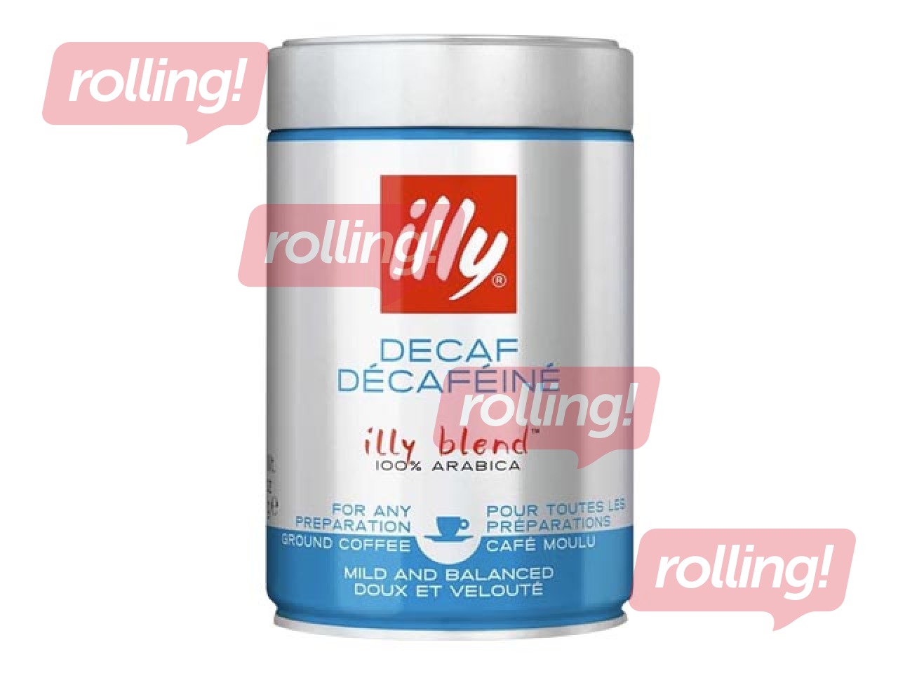 Kafija maltā Illy Decaffeinated, bezkofeīna, 250g