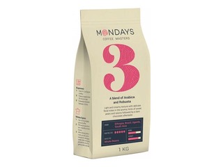 Kafijas pupiņas Mondays Nr.3, arabica un robusta, 1kg