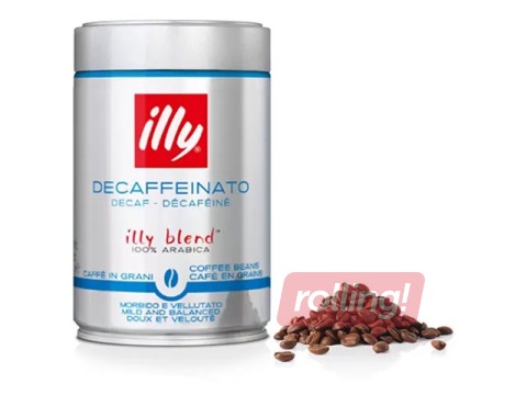 Kafijas pupiņas Illy Decaffeinated, bezkofeīna, 250g