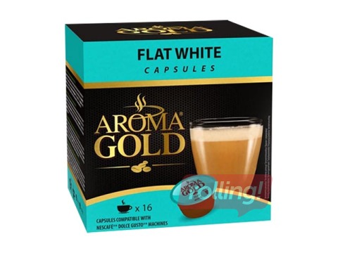 Kafijas kapsulas Aroma Gold Flat white, 16gab