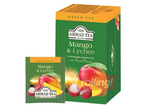 Tēja zaļā Ahmad  Mango & Lychee, 20 pac.