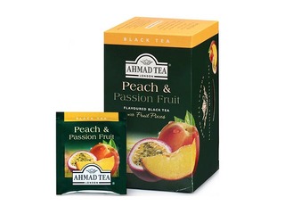 Tēja melnā aromatizētā Ahmad Peach & Passion Fruit, 20 x 2 g 