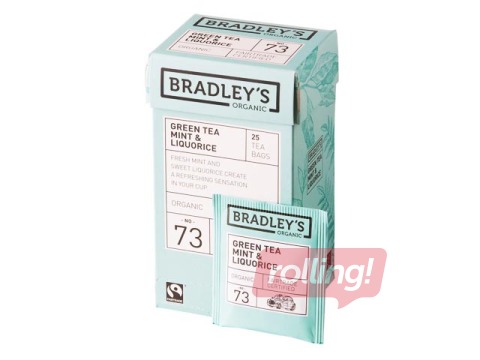 Tēja piparmētru bioloģiskā Bradley''s, 25 pac.