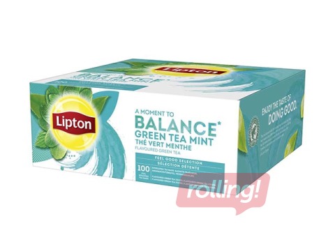 Tēja zaļā Lipton Mint, 100 pac.