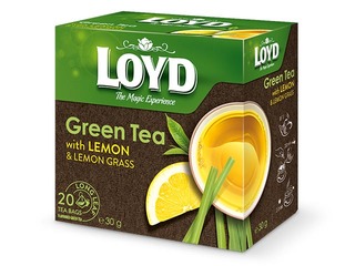 Tēja zaļā Loyd ar citronu un citronzāles garšu, 20x1,5 g