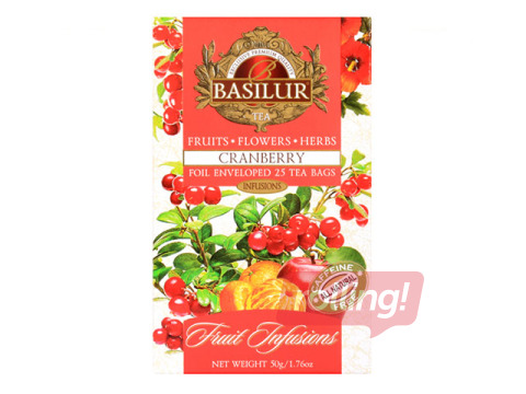 Tēja augļu Basilur Cranberry, 25pac