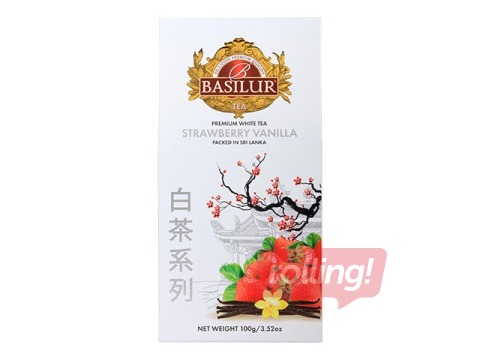 Tēja baltā Basilur Premium White Tea  Strawberry & Vanilla, 100g