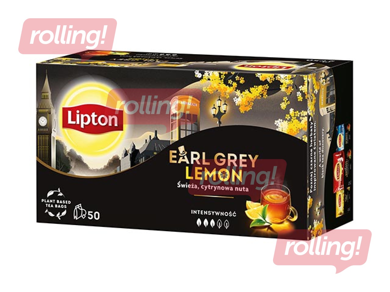 Tēja melnā Lipton Earl Grey Lemon, 50 pac.
