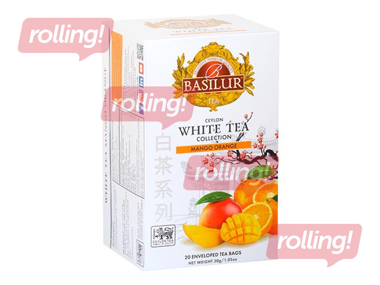 Tēja baltā Basilur Premium White Tea  Mango & Orange, 20 pac.