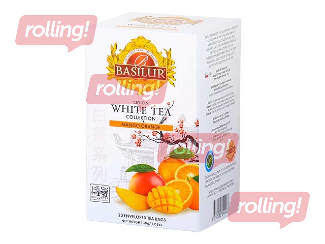 Tēja baltā Basilur Premium White Tea  Mango & Orange, 20 pac.