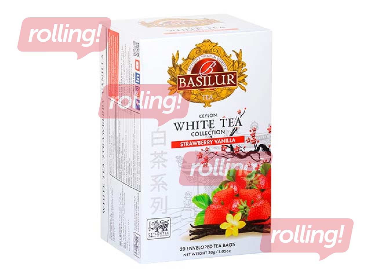 Tēja baltā Basilur Premium White Tea  Strawberry & Vanilla, 20 pac.