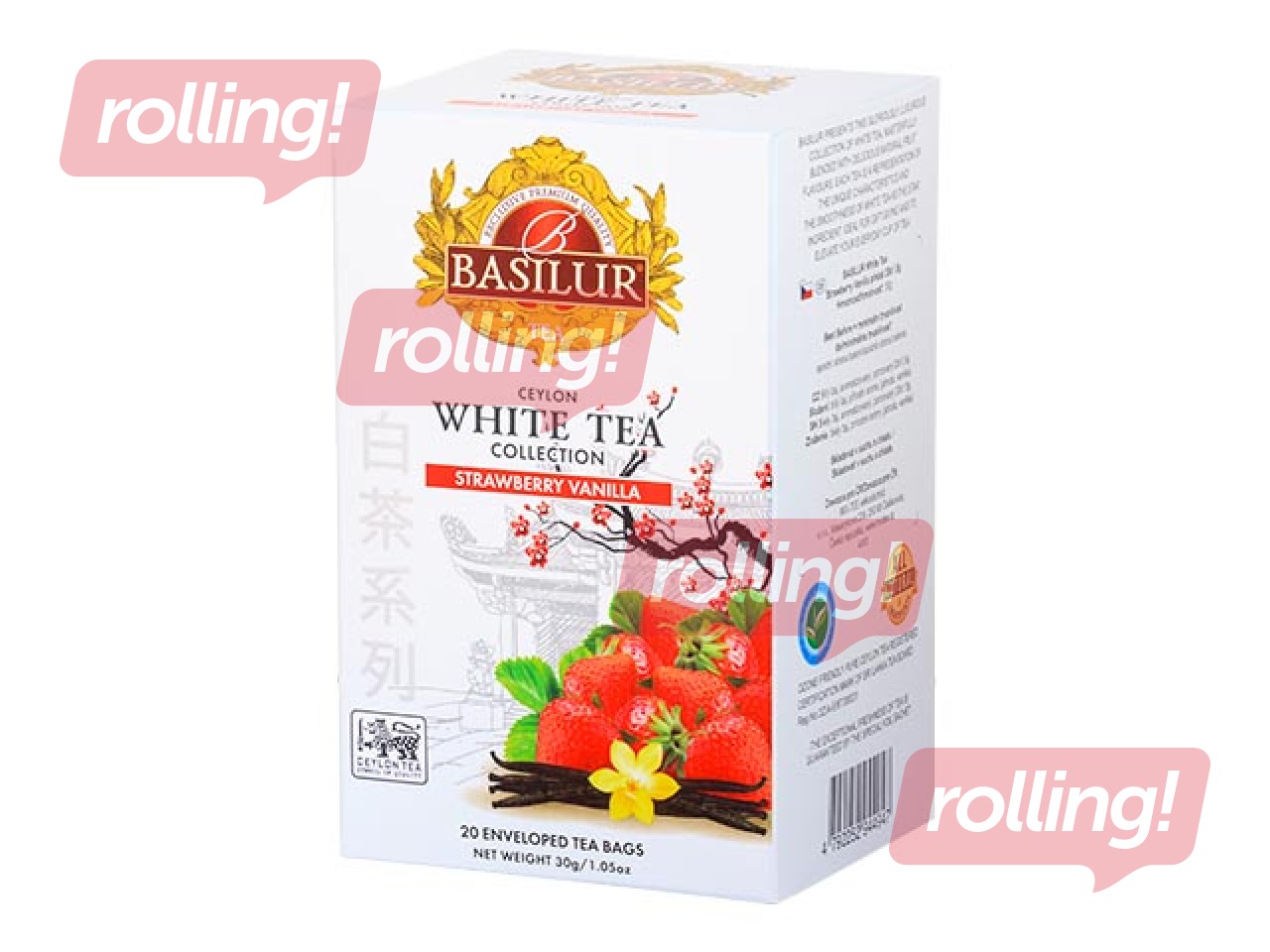 Tēja baltā Basilur Premium White Tea  Strawberry & Vanilla, 20 pac.