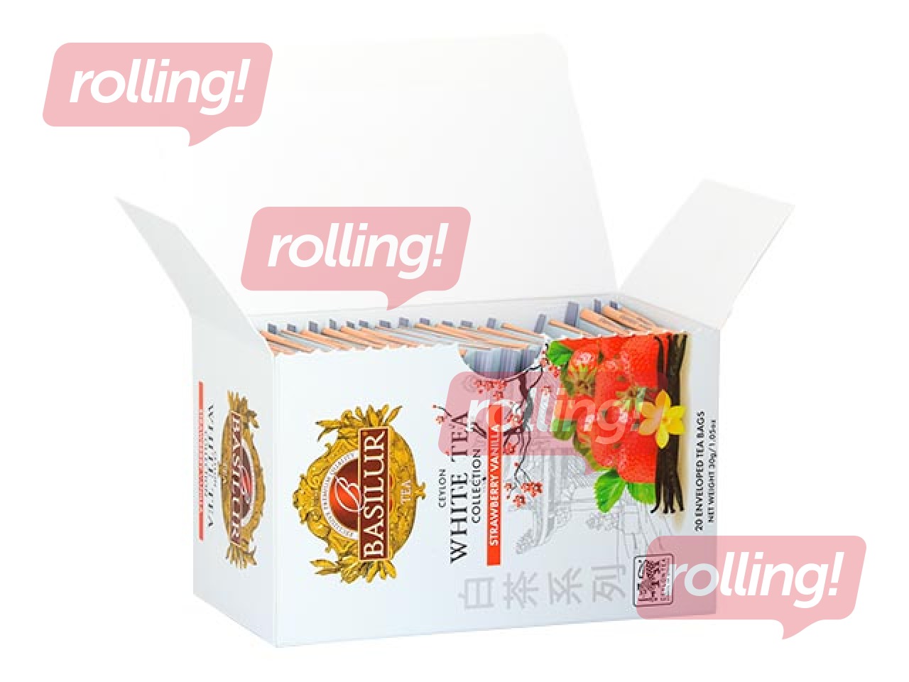 Tēja baltā Basilur Premium White Tea  Strawberry & Vanilla, 20 pac.