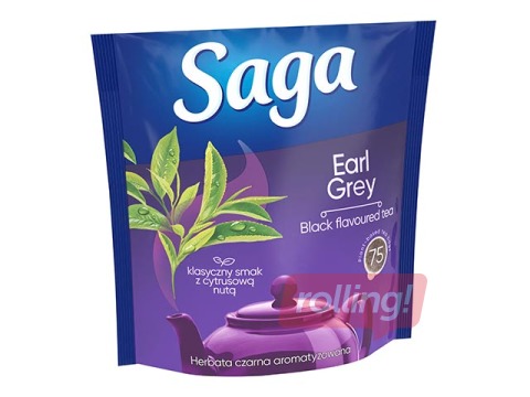 Tēja melnā, Saga, Earl Grey, 75pac