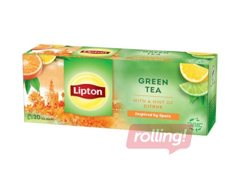Tēja zaļā Lipton, citrusaugļu, 20 gab.