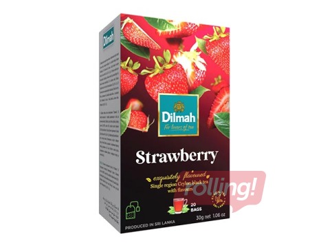 Melnā tēja ar zemeņu garšu, Dilmah, 20 pac.