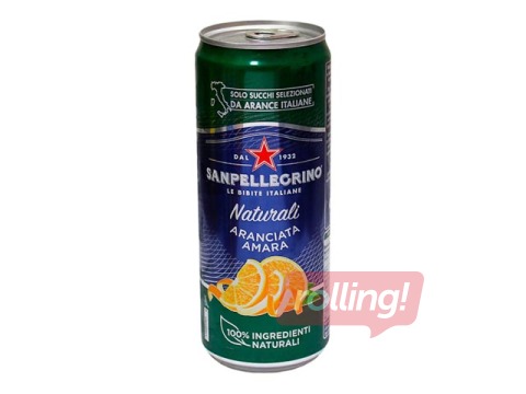 Gāzēts dzēriens Sanpellegrino Bitter Orange, skārdene, 330ml (Taras depozīts iekļauts cenā)
