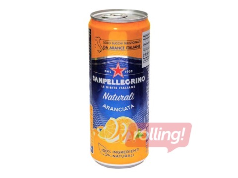 Gāzēts dzēriens Sanpellegrino Orange, skārdene, 330ml (Taras depozīts iekļauts cenā)