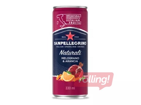 Gāzēts dzēriens S.Pellegrino, Melograno&Arancia, 330ml (taras depozīts iekļauts cenā)