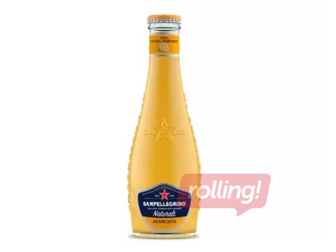 Gāzēts dzēriens S.Pellegrino, Aranciata Naturali, stikls, 200ml (taras depozīts iekļauts cenā)