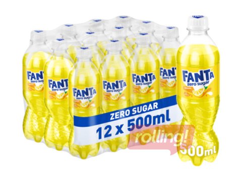 Gāzēts dzēriens Fanta Lemon Zero, PET, 500ml 