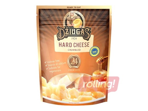 Cietais siers Džiugas Delicate drupināts 40%, 24 mēn,100 g