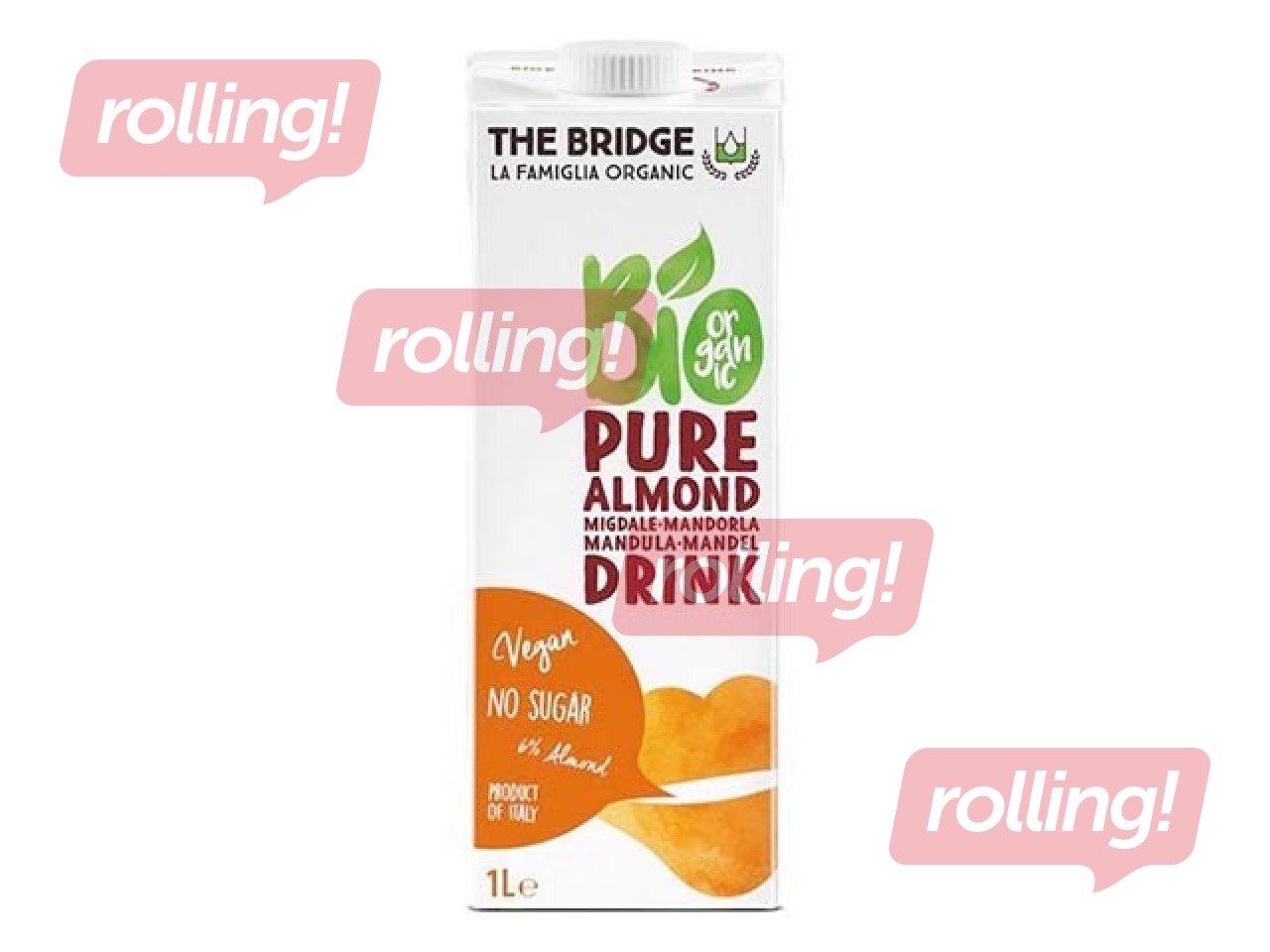 Mandeļu dzēriens Bio, bez cukura, bez glutēna, 1l