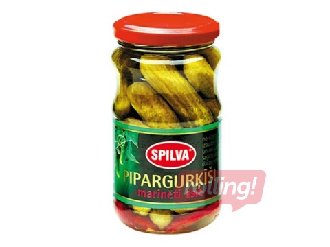 Pipargurķīši marinēti asie (3-6 cm), 370 ml