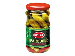 Pipargurķīši marinēti asie (3-6 cm), 370 ml