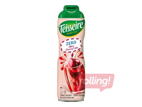 Sīrups dzērieniem Teisseire, ķiršu-kolas, bez cukura, 0.6L skārda pudelē