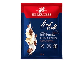 Auzu pārslu biezputra Herkuless, ar pienu un šokolādi, 35g