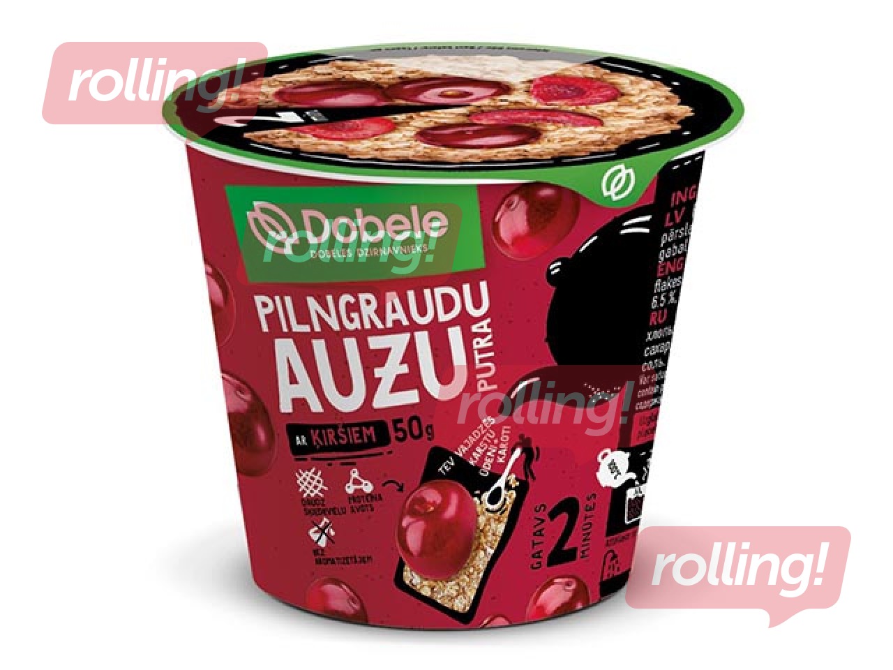 Auzu pārslu biezputra Dobele, ar ķiršiem, 50g