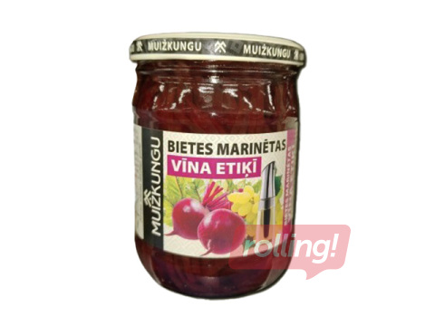 Konservētas bietes, MUIŽKUNGU, marinētas vīna etiķī, 500g