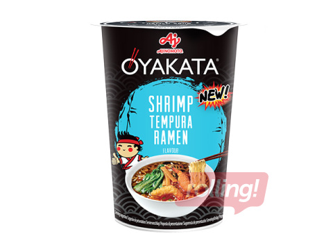 Zupa, OYAKATA, ātri pagatavojama, Ramen CUP, garneļu, 61g
