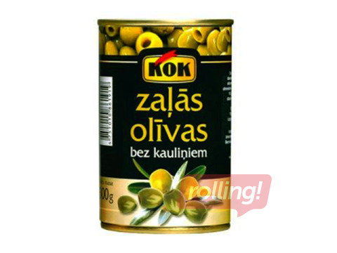 Olīvas, KOK, zaļās, bez kauliņiem, 300g