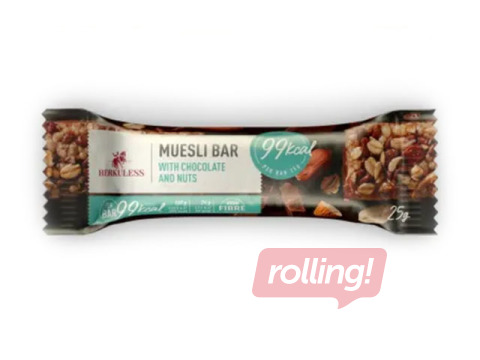 Musli batoniņš Herkuless Muesli Bar, riekstu ar šokolādi, 25g