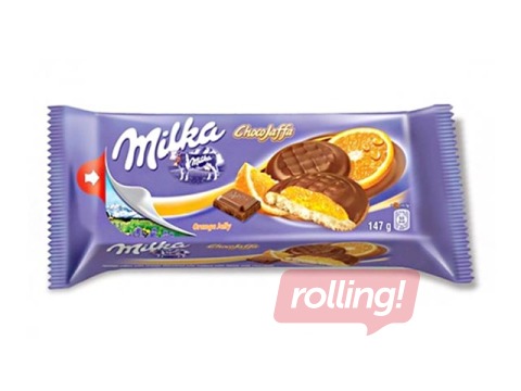 Cepumi Milka Jaffa ar apelsīnu želejas pildījumu  147g