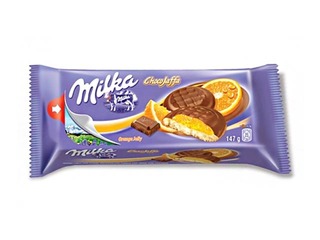 Cepumi Milka Jaffa ar apelsīnu želejas pildījumu  147g
