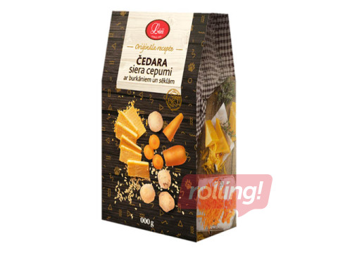 Čedara siera cepumi ''Lāči'' ar burkāniem un sēklām, 140g