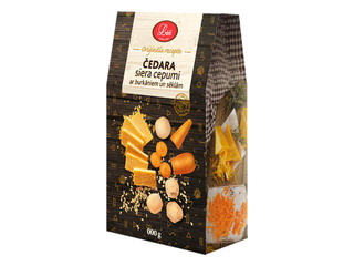 Čedara siera cepumi ''Lāči'' ar burkāniem un sēklām, 140g