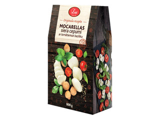 Mocarellas siera cepumi ''Lāči'' ar tomātiem un baziliku, 140g