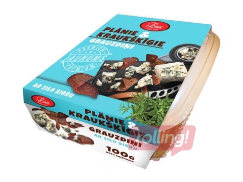 Grauzdiņi plānie un kraukšķīgie ar zilo sieru Lāči, 100g