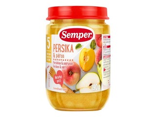 Biezenis ar persiku Semper, no 5 mēnešiem, 190g (Minimālais pasūtījums 6 gab.)