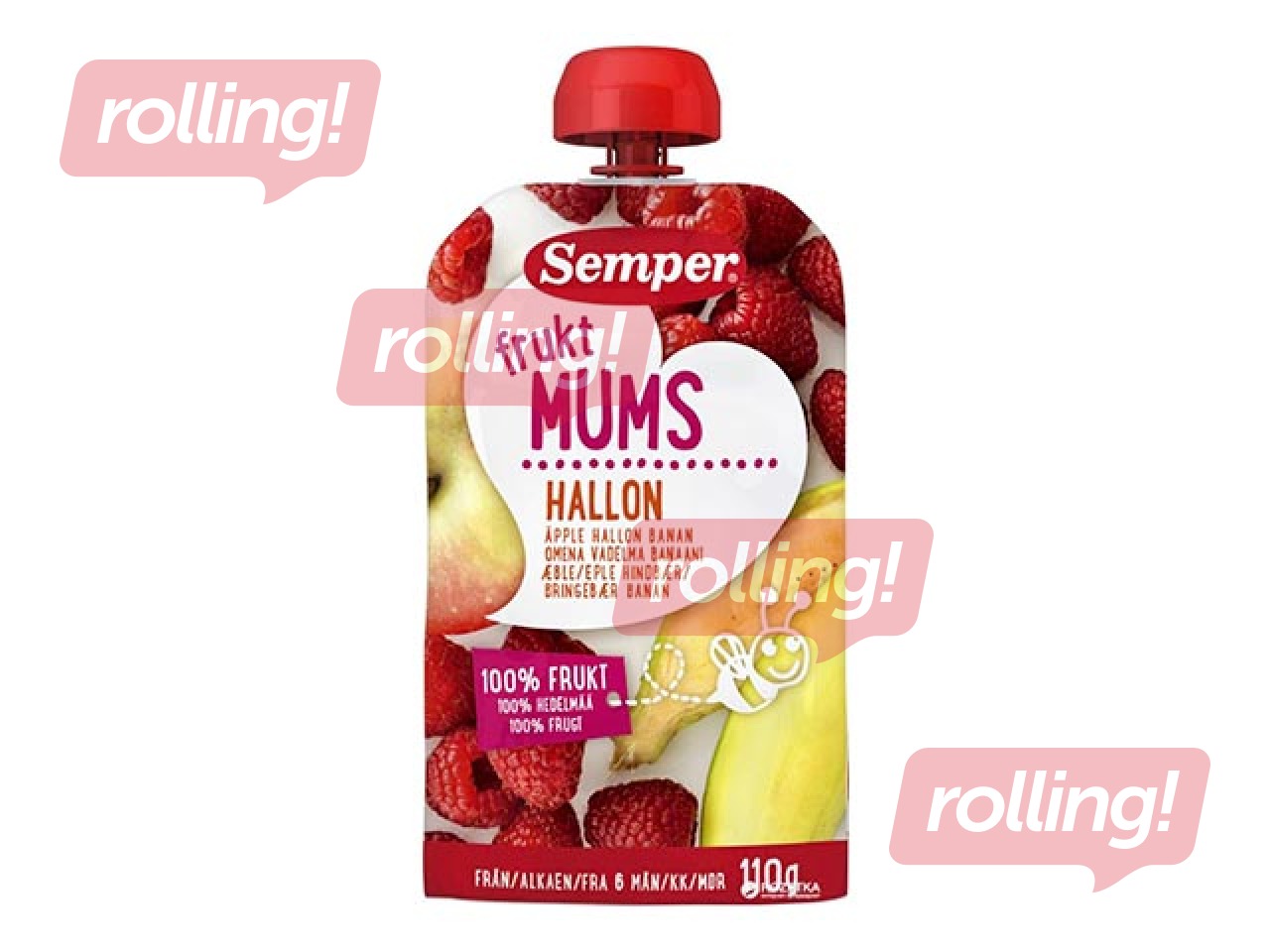 Biezenis Semper Fruktmums ar avenēm, no 6 mēnešiem, 110g (Minimālais pasūtījums 6 gab.)