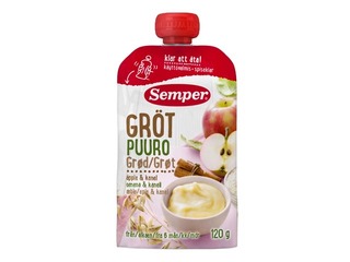 Putra graudu ar āboliem banāniem un kanēli Semper, no 6 mēnešiem, 120g (Minimālais pasūtījums 6 gab.)