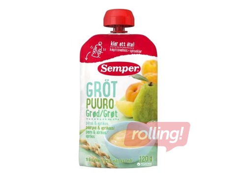 Putra graudu, bumbieru, aprikožu, banānu Semper, no 6 mēnešiem, 120g (Minimālais pasūtījums 6 gab.)