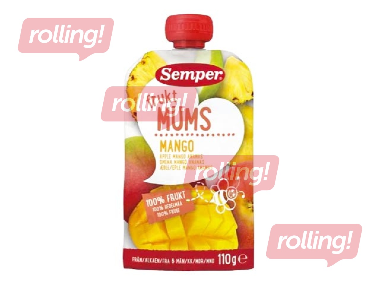Biezenis ar mango, Semper Fruktmums, no 6 mēnešiem, 120g (Minimālais pasūtījums 6 gab.)