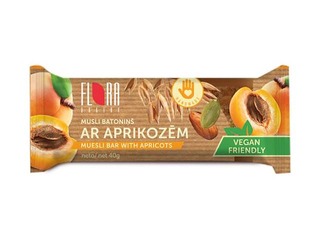 Musli batoniņš Flora ar aprikozēm, 40 g